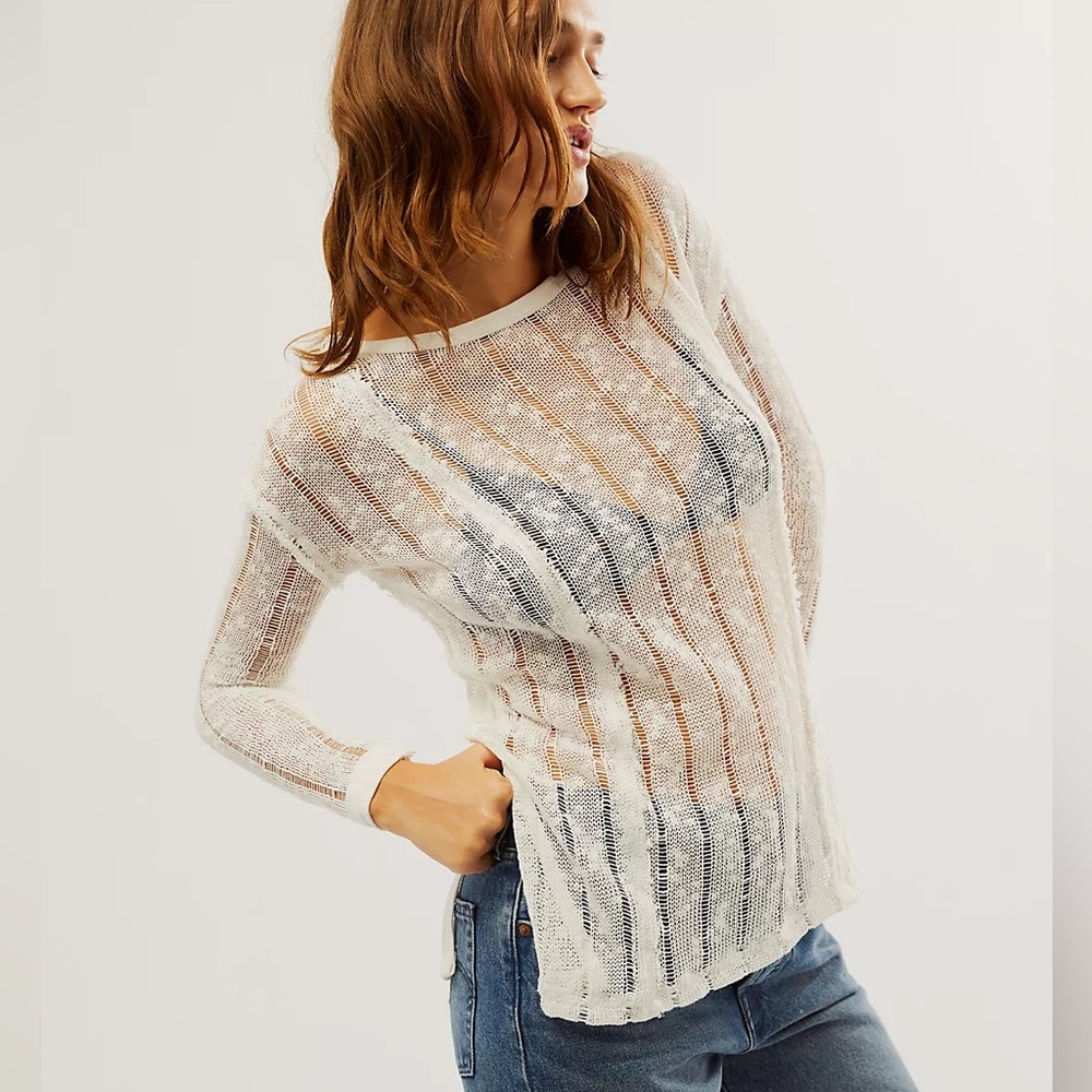 Free People Sandy Tee in Ivory